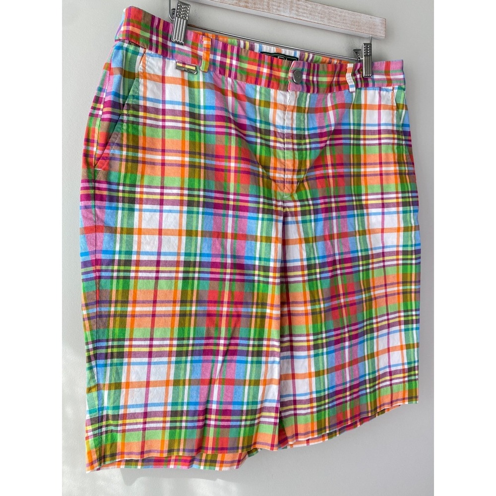 Lauren Ralph Lauren Active Women Shorts 12 Madras Plaid Y2K Golf Preppy Colorful - Picture 2 of 7